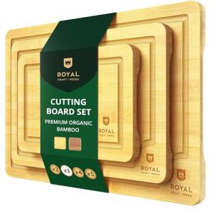 Bamboo Cutting Board Set for Meal Prep