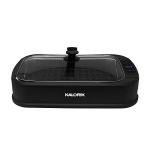 Kalorik, GR 45386 BK, Indoor Smokeless Grill with Tempered Glass Lid, Removable Grill Plate, Drip Tray, Digital Temperature Control LED Display, Precise Cooking up to 460 Degrees.