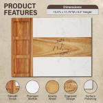 Personalized Marble Wood Charcuterie Board,Custom Laser Engraved Cheese Serving Board With Knife Set, Ceramic Bowls,Wooden Spoons,Cheese Platter,Serving Tray,Cutting board,Charcuterie Boards Gift Set