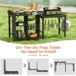 Leteuke Grill Table for Blackstone Griddle, Portable Foldable Grill Table with Storage Fits Ninja, Blackstone Griddle Stand for Outdoor Camping, Picnic, Garden, Patio, Dining, BBQ, Party
