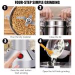 Stainless Steel Grain Mill - Electric 850W High-speed Grinder for Corn, Wheat, Pepper, Coffee Bean