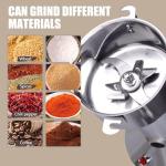 Stainless Steel Grain Mill - Electric 850W High-speed Grinder for Corn, Wheat, Pepper, Coffee Bean