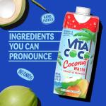 Vita Coco Coconut Water, Peach & Mango - Naturally Hydrating Electrolyte Drink - Smart Alternative to Coffee, Soda, and Sports Drinks - Gluten Free - 16.9 Fl Oz (Pack of 12)