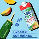 Vita Coco Coconut Water, Peach & Mango - Naturally Hydrating Electrolyte Drink - Smart Alternative to Coffee, Soda, and Sports Drinks - Gluten Free - 16.9 Fl Oz (Pack of 12)