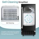 AGLUCKY Commercial Built-in Ice Maker Machine,80Lbs/Day,Under Counter Ice Maker Machine with 24H Timer,Reversible Door,Self Cleaning Ice Machine for Home & Office(Black)