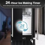 AGLUCKY Commercial Built-in Ice Maker Machine,80Lbs/Day,Under Counter Ice Maker Machine with 24H Timer,Reversible Door,Self Cleaning Ice Machine for Home & Office(Black)