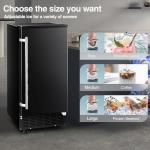 AGLUCKY Commercial Built-in Ice Maker Machine,80Lbs/Day,Under Counter Ice Maker Machine with 24H Timer,Reversible Door,Self Cleaning Ice Machine for Home & Office(Black)