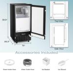 AGLUCKY Commercial Built-in Ice Maker Machine,80Lbs/Day,Under Counter Ice Maker Machine with 24H Timer,Reversible Door,Self Cleaning Ice Machine for Home & Office(Black)