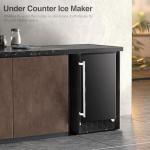 AGLUCKY Commercial Built-in Ice Maker Machine,80Lbs/Day,Under Counter Ice Maker Machine with 24H Timer,Reversible Door,Self Cleaning Ice Machine for Home & Office(Black)