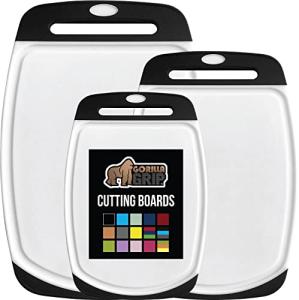 GORILLA GRIP BPA-Free Reversible Cutting Board Set