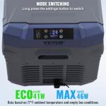 VEVOR NLS35, 12 Volt Car Refrigerator Fridge, 25Liter(26.4qt) Dual Zone Portable Freezer, -4℉-68℉ Adjustable Range, 12/24V DC and 100-240V AC Compressor Cooler for Outdoor, Camping, RV, Grey