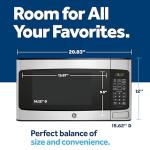 GE GCST11X1WSS Microwave Oven, 950-watt 6 Auto Cooking Settings, Child-Lock Technology, Kitchen Essentials for The Countertop, Dorm Room or Apartment, 1.1 Cu. Ft, Stainless Steel