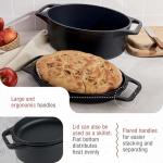 Victoria 6-Quart Cast Iron Oval Dutch Oven, Combination Combo Cooker Pot and Skillet, Bread Baker, Made in Colombia, 2-Piece Set