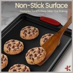 Baking Pan Set – 3 Piece Cookie Sheet – Deluxe Black Non-Stick Carbon Steel – Silicone Handles – Commercial Grade Restaurant Quality – PFOA PFOS and PTFE Free by Bakken