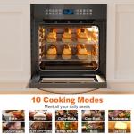 Empava Built-In Electric Single Wall Oven 24 inch with Convection and Rotisserie 10 Cooking Modes, Screen Touch Control, Black