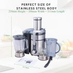 GOTMORE Juicer Machine, Blender & Grinder Combo 3 in 1 for Smoothies, Juice, Processing, Grinding & More 1300W Centrifugal Juice Extractor for Fruit Vegetable with 5 Speeds LCD Screen, Easy to Clean