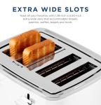 GE 4 Slice Toaster | Extra Wide Slots for Bagels, Breads, Waffles & More | 7 Shade Options | Countertop Kitchen Essentials | 1500 watt, White