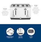 GE 4 Slice Toaster | Extra Wide Slots for Bagels, Breads, Waffles & More | 7 Shade Options | Countertop Kitchen Essentials | 1500 watt, White