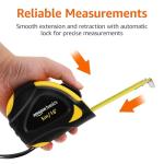 Amazon Basics Self-Locking Tape Measure, MID Accuracy, 16-Feet (5-Meters), Black, Yellow