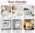 Suteck Yogurt Maker - Stainless Steel Yogurt Makers with Adjustable Time & Temp Control，Automatic Shut-Off & Constant Temper for Homemade Greek, Probiotic Yogurt, BPA-Free 8 Glass Jars (48 oz)