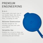 Made In Cookware - Frying Pan Silicone Universal Lid - 9 in 1 Design Fits Multiple Pans - Oven Safe 500F - Harbour Blue