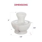 HIC Kitchen Mushroom Mortar and Pestle Set, Solid Carrara Marble, 3.8-Inch, Spice Herb Grinder, Pill Crusher, Nut Butter Maker