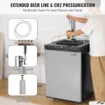 VEVOR Beer Kegerator, Single Tap Draft Beer Dispenser, Full Size Keg Refrigerator With Shelf, CO2 Tank(No Gas), Drip Tray & Rail, 23°F- 82.4°F Temperature Control, 162L, Silver