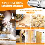 WICHEMI Electric Pasta Maker Machine 3 IN1 Pasta Dough Spaghetti Roller Noodle Pressing Machine Stainless Steel 135W for Home Family Use (2.5mm round noodle+4mm flat noodle+9mm flat noodle)