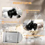 WICHEMI Electric Pasta Maker Machine 3 IN1 Pasta Dough Spaghetti Roller Noodle Pressing Machine Stainless Steel 135W for Home Family Use (2.5mm round noodle+4mm flat noodle+9mm flat noodle)
