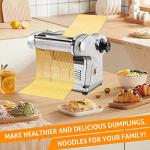 WICHEMI Electric Pasta Maker Machine 3 IN1 Pasta Dough Spaghetti Roller Noodle Pressing Machine Stainless Steel 135W for Home Family Use (2.5mm round noodle+4mm flat noodle+9mm flat noodle)