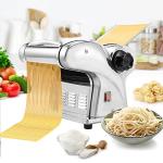 WICHEMI Electric Pasta Maker Machine 3 IN1 Pasta Dough Spaghetti Roller Noodle Pressing Machine Stainless Steel 135W for Home Family Use (2.5mm round noodle+4mm flat noodle+9mm flat noodle)