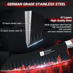 TIVOLI Chef Knife Set, Professional 3PC Knife Set, German High Carbon Stainless Steel Ultra Sharp Kitchen Knives with Full Tang Ergonomic Wood Handle for for Cooking, Gift for Men Women Christmas