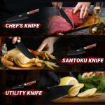 TIVOLI Chef Knife Set, Professional 3PC Knife Set, German High Carbon Stainless Steel Ultra Sharp Kitchen Knives with Full Tang Ergonomic Wood Handle for for Cooking, Gift for Men Women Christmas