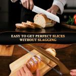 2 Pack Sourdough Bread Knife for Homemade Bread, Serrated Bread Cutter Ergo-Safe Engineering Anti-Stick Bread Bow Knife for Sourdough, Baguettes, Cakes