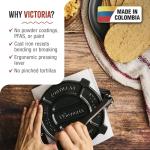 Victoria Cast Iron Tortilla Press, Tortilla and Roti Maker, Made in Colombia, 6.5 Inches