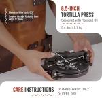 Victoria Cast Iron Tortilla Press, Tortilla and Roti Maker, Made in Colombia, 6.5 Inches