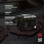 Gas One Flat Top Grill With 4 Burners - Premium Propane Outdoor Grill Cart - Stainless Steel Auto Ignition Camping Griddle - Easy Cleaning Cooking