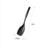 Silicone Spatula Spoon - Heat-Resistant Kitchen Utensil for Cooking & Baking, Non-Scratch Kitchen Utensil with Ergonomic Handle, Multi-Purpose Tool for Mixing, Flipping, Serving (Black)