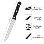 Dehov Sharp Serrated Steak Knives Set,Set Of 8 Stainless Steel Kitchen Knife Set,Dinner Knife For BBQ,Barbecue Steak Cutting Knife With Plastic Handle