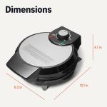 Amazon Basics Belgian Waffle Maker with Round 8-inch Ceramic Non-Stick Plate, Browning Control, Black