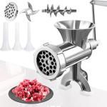 2-in-1 Manual Meat Grinder-Manual Meat Grinder with Sausage Stuffer-Suitable for Filling Meat Sausages and Grinding Complementary Foods-Suitable for Home Restaurants and Outdoor Meat Grinder-LZ3