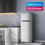 BANGSON 7.7 Cu.Ft Refrigerator with Freezer, Apartment Size Fridge with Top Freezer, for Apartment, Office, Kitchen and Garage, Stainless Steel, Silver
