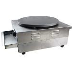 HinLIaDa 16" Commercial Electric Crepe Maker, 3000W Pancake Baking Machine Non-Stick Electric Crepe Pan Single Hotplate Adjustable Temperature 50-300℃(122-572℉) with Batter Spreader for Tortilla