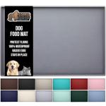 GORILLA GRIP 100% Waterproof Raised Edge BPA Free Silicone Pet Feeding Mat, Dog Cat Food Mats Contain Spills Protects Floors, Placemats for Cats and Dogs Water Bowl, Pets Accessories 23x15 Gray