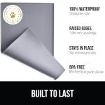 GORILLA GRIP 100% Waterproof Raised Edge BPA Free Silicone Pet Feeding Mat, Dog Cat Food Mats Contain Spills Protects Floors, Placemats for Cats and Dogs Water Bowl, Pets Accessories 23x15 Gray