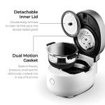 CUCKOO CRP-MHTR0309F 3-Cup (Uncooked) / 6-Cup (Cooked) Induction Heating Twin Pressure Rice Cooker & Warmer with Nonstick Inner Pot, 15 Menu Modes, 3 Voice Guide, Auto Clean (White)