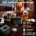 Electric Whiskey Smoker Kit, Rechargeable Cocktail Smoker Kit with 6 Wood Chips,Built in lighter, no need for butane.Birthday, Christmas, and anniversary whiskey gifts for men, fathers, and husbands