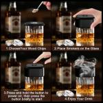 Electric Whiskey Smoker Kit, Rechargeable Cocktail Smoker Kit with 6 Wood Chips,Built in lighter, no need for butane.Birthday, Christmas, and anniversary whiskey gifts for men, fathers, and husbands