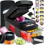 Mueller ULTIMATE 12 Blade Vegetable Chopper, Mandoline Slicer and Spiralizer, Dicer, Grater, Kitchen Essentials & Accessories, Black