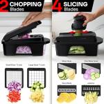 Mueller ULTIMATE 12 Blade Vegetable Chopper, Mandoline Slicer and Spiralizer, Dicer, Grater, Kitchen Essentials & Accessories, Black
